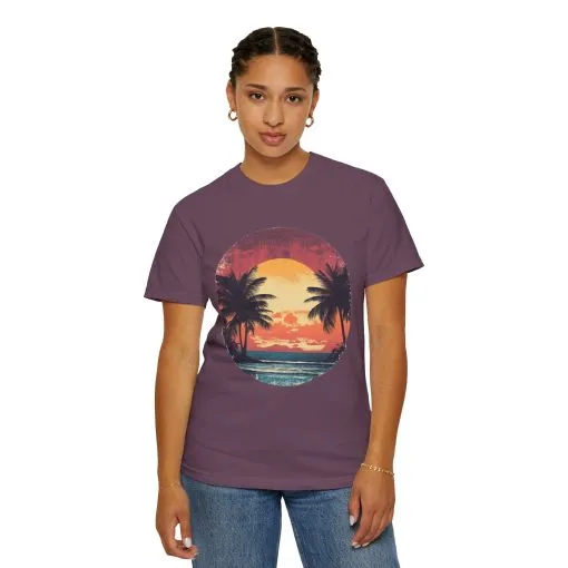 Unisex Garment-Dyed T-shirt | Sunset Beach Vibes Tee - Image 4