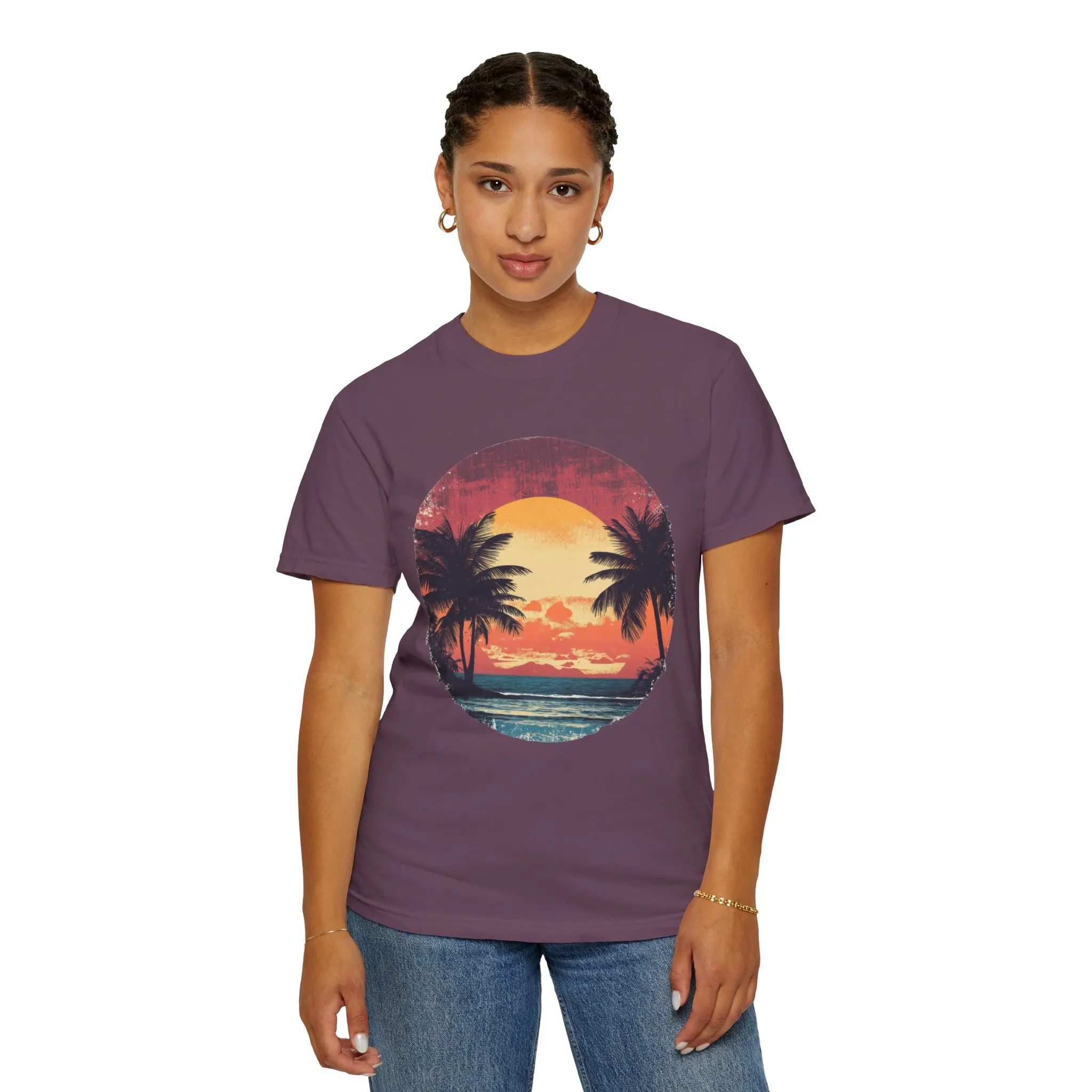 Unisex Garment-Dyed T-shirt | Sunset Beach Vibes Tee - Image 4