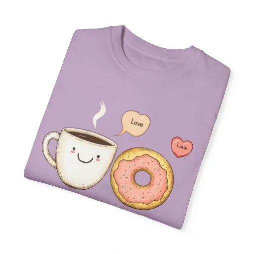 Coffee and Donuts Love Unisex T-Shirt | Cute Foodie Gift | Perfect for Valentine's Day & Everyday Wear - Image 26