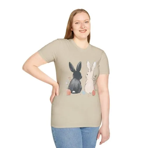 Cute Bunny Love Unisex Softstyle T-Shirt for Easter Celebrations - Image 9