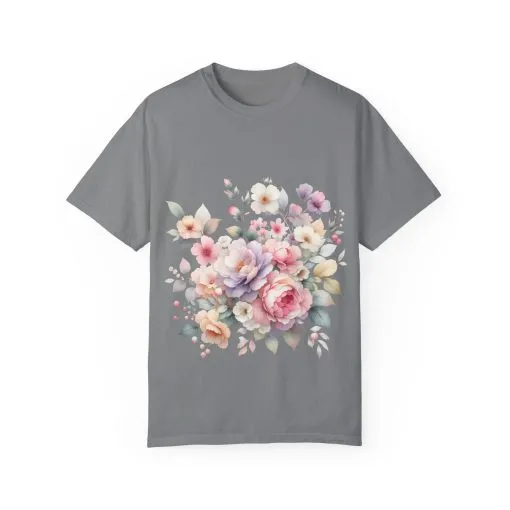 Floral Bliss Unisex Garment-Dyed T-Shirt – Perfect for Spring Celebrations and Everyday Wear - Image 25