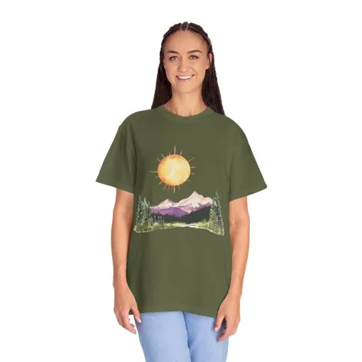 Sunrise Mountain Unisex T-shirt - Nature Lovers Tee - Image 16