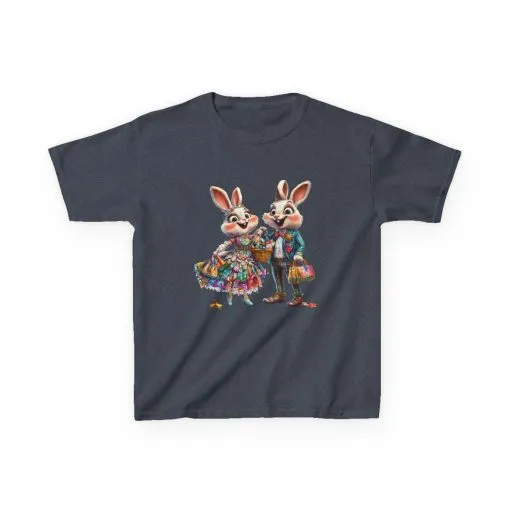 Adorable Bunny Couple Kids Tee - Perfect for Easter Celebrations - Image 28
