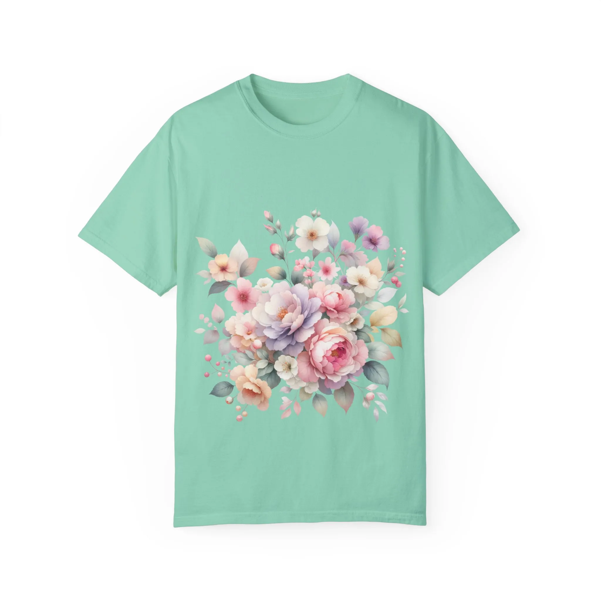 Floral Bliss Women's Garment-Dyed T-Shirt – Perfect for Spring Celebrations and Everyday Wear - Image 33