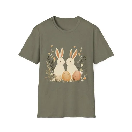 Easter Bunny Graphic Unisex Softstyle T-Shirt - Image 25