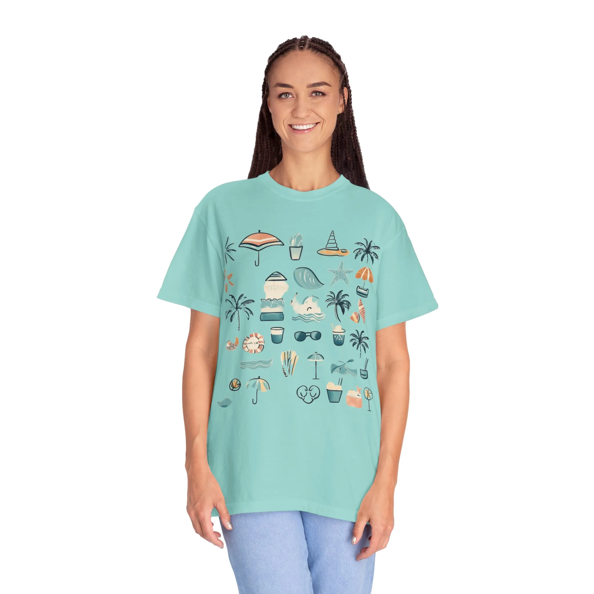 Beach Vibes Unisex Garment-Dyed T-Shirt | Summer Fun Graphic Tee - Image 23