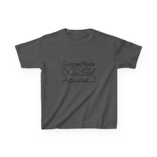 Kids 'Snooze Mode Activated' Heavy Cotton Tee - Fun Sleepy T-Shirt for Boys and Girls - Image 33