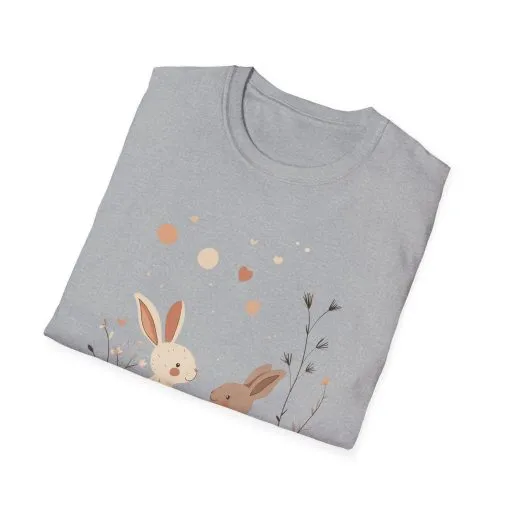 Spring Bunny Love Unisex Softstyle T-Shirt - Cute Floral Design for Easter Celebrations - Image 14