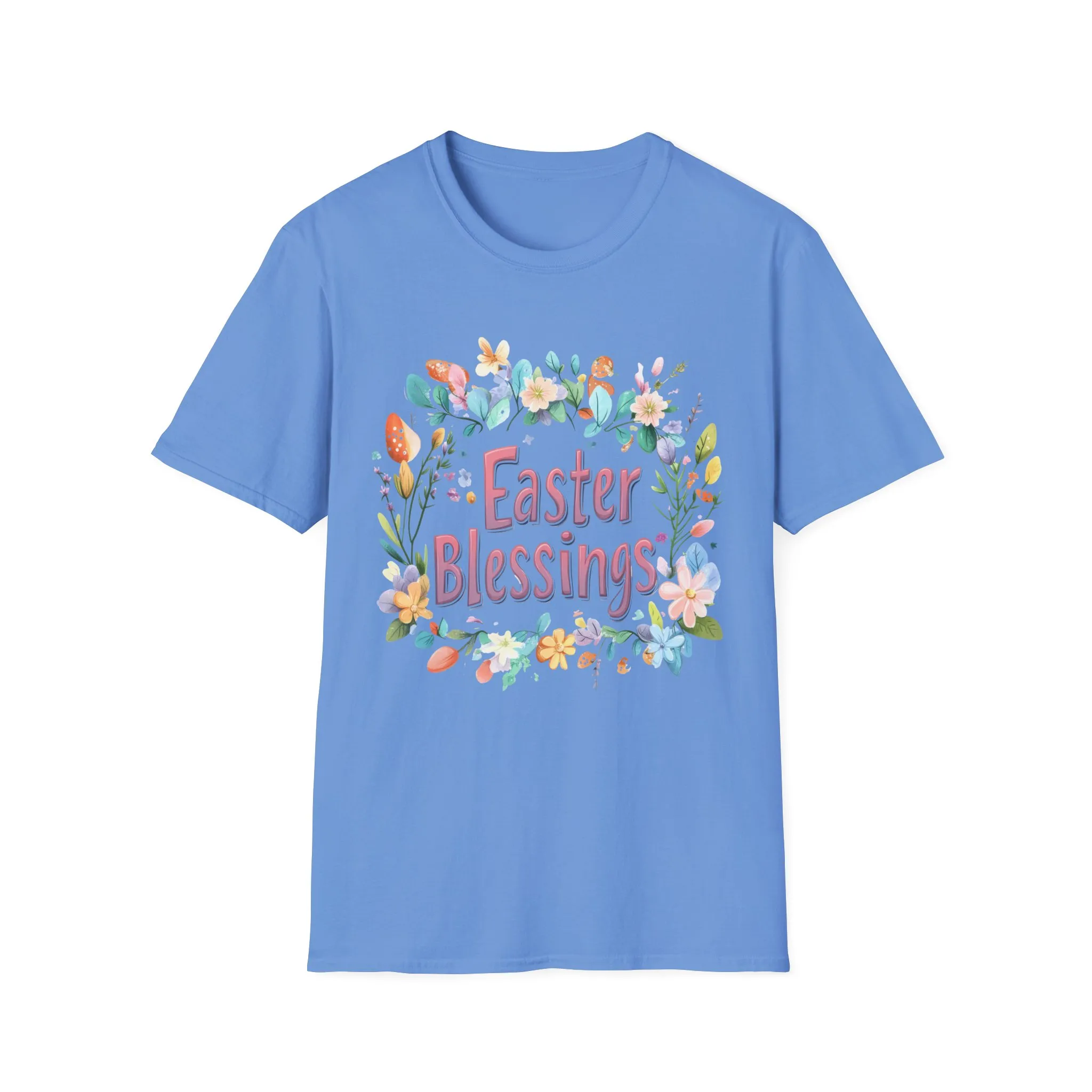 Easter Blessings Unisex Softstyle T-Shirt – Spring Floral Design - Image 31