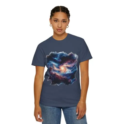 Cosmic Swirl Unisex Garment-Dyed T-Shirt - Perfect for Dreamers and Star Gazers - Image 16