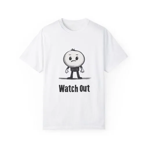 Watch Out Unisex Garment-Dyed T-Shirt - Fun & Trendy Graphic Tee - Image 2