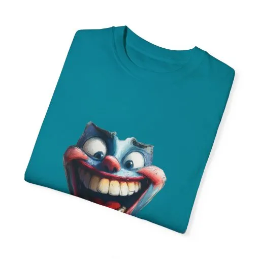 Unisex Garment-Dyed T-shirt with Vintage Clown Print - Perfect for Halloween & Graphic Tee Lovers - Image 10