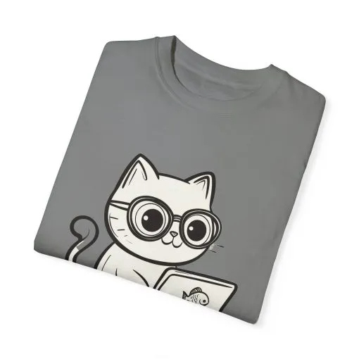 Cute Cat Gamer Unisex Garment-Dyed T-Shirt - Image 10