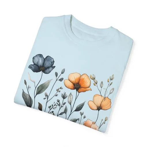 Floral Garden Unisex Garment-Dyed T-Shirt - Eco-Friendly Spring Wear - Image 26