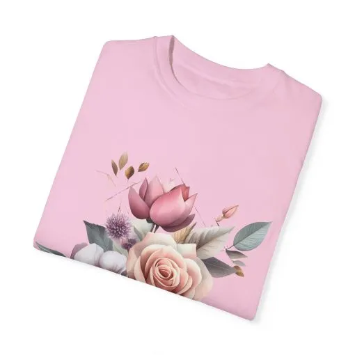 Floral Bouquet Unisex Garment-Dyed T-Shirt - Perfect for Spring Celebrations - Image 22