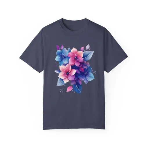 Floral Vibe Unisex Garment-Dyed T-Shirt | Comfortable, Stylish Tee for Nature Lovers - Image 24