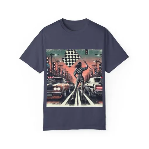 Retro Racing Flag T-Shirt - Unisex Garment-Dyed Tee for Car Enthusiasts - Image 9