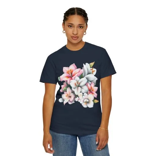Floral Elegance Unisex Garment-Dyed T-Shirt - Perfect for Spring Celebrations - Image 43