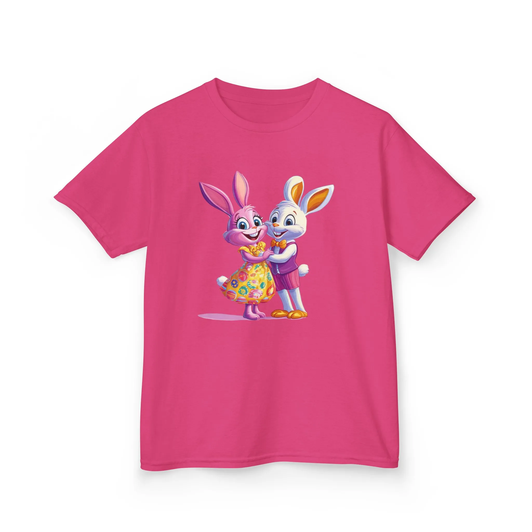 Cute Bunny Love Kids Heavy Cotton Tee - Adorable Cartoon Design for Spring Celebrations - Image 26