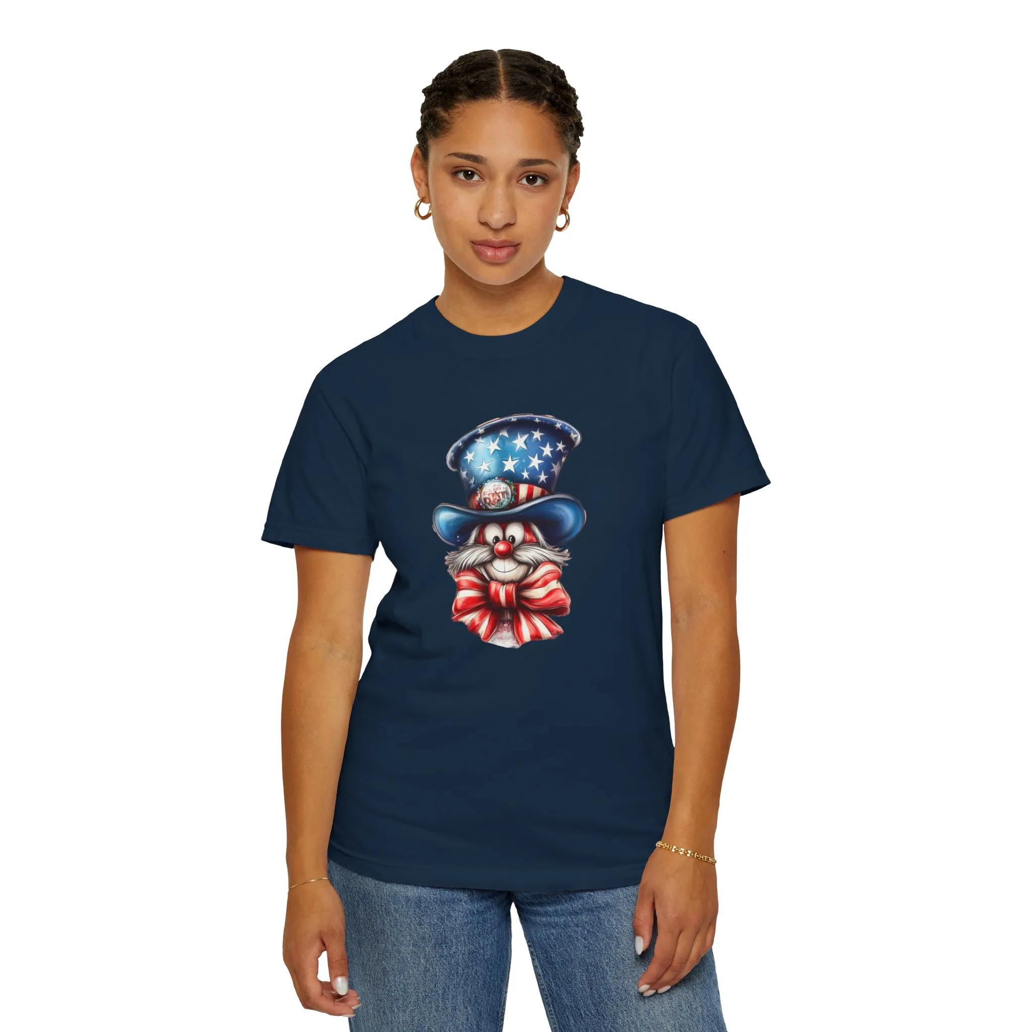Patriotic Cat Unisex Garment-Dyed T-Shirt – Festive 4th of July Vibe - Image 12