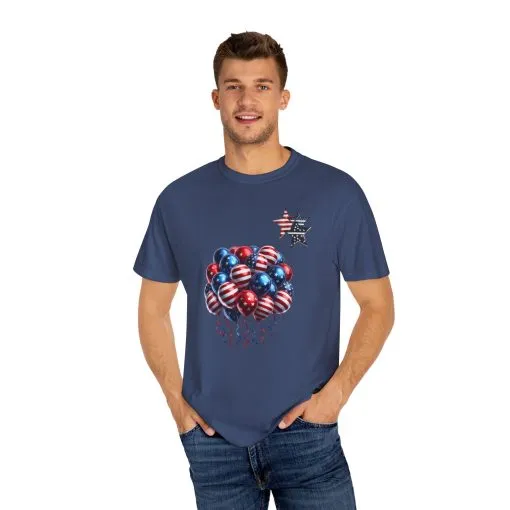 Patriotic Balloon T-Shirt | Unisex Garment-Dyed Tee for Independence Day Celebrations - Image 15