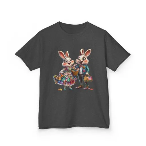 Adorable Bunny Couple Kids Tee - Perfect for Easter Celebrations - Image 14