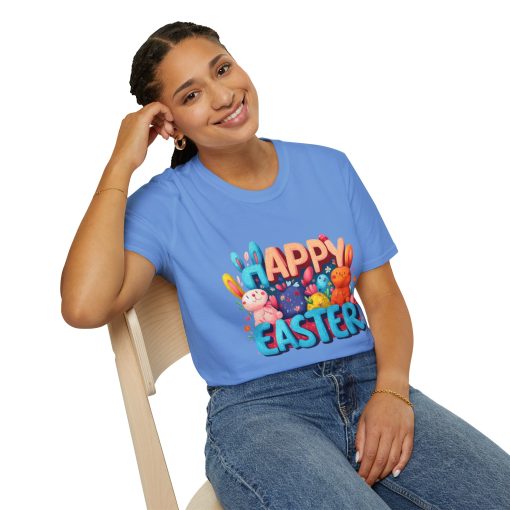 Happy Easter Unisex Softstyle T-Shirt - Fun Spring Bunny Design - Image 35