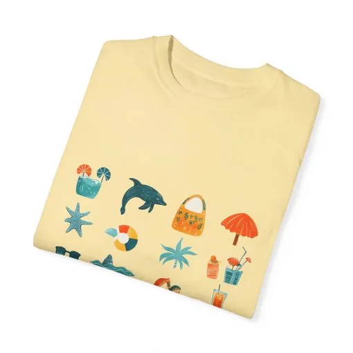 Tropical Vibes Unisex Garment-Dyed T-Shirt | Beach Life Design - Image 10