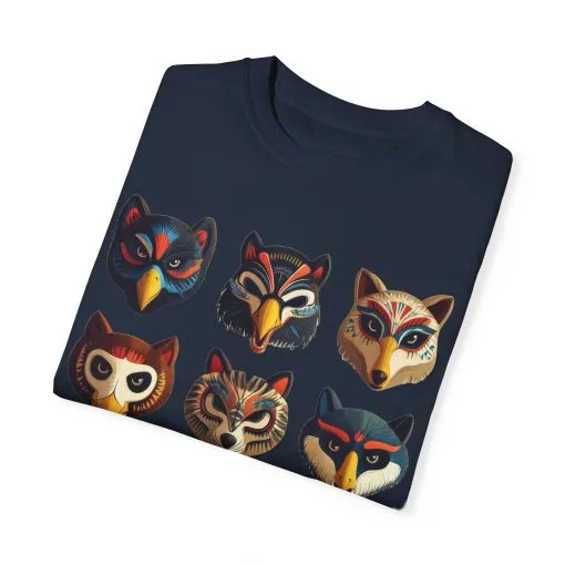 Wild Animal Masks Unisex Garment-Dyed T-Shirt - Image 26