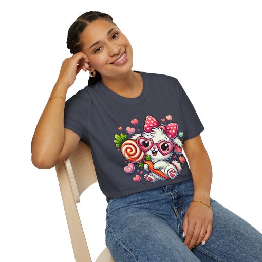 Cute Bunny Love Unisex Softstyle T-Shirt - Perfect for Valentine's Day and Spring Celebrations - Image 55