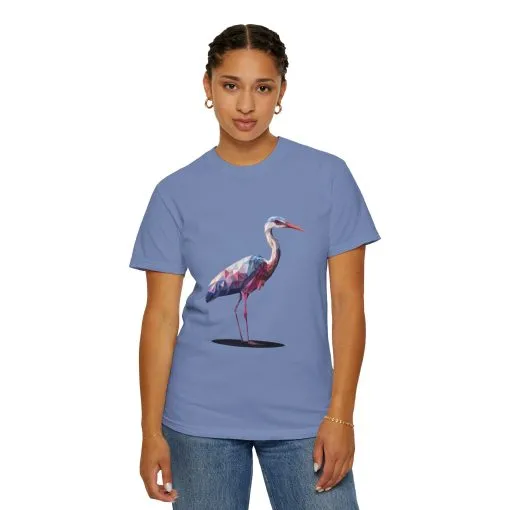 Geo Crane Unisex Garment-Dyed T-Shirt – Stylish Bird Graphic Tee for Nature Lovers - Image 20