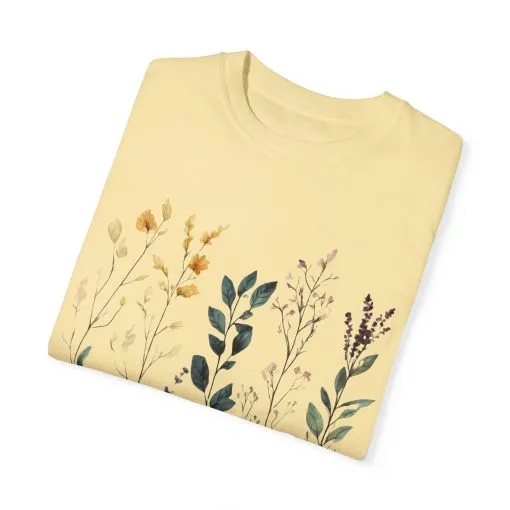 Floral Garden Unisex Garment-Dyed T-Shirt - Nature-Inspired Tee - Image 10