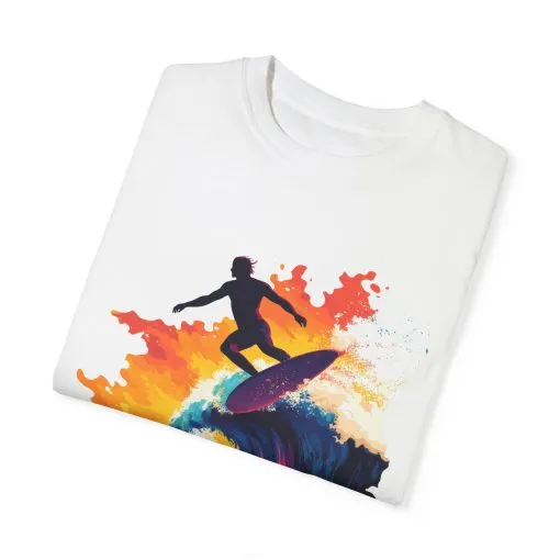 Surfing Sunset Unisex Garment-Dyed T-Shirt - Image 6