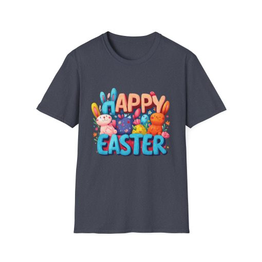 Happy Easter Unisex Softstyle T-Shirt - Fun Spring Bunny Design - Image 51