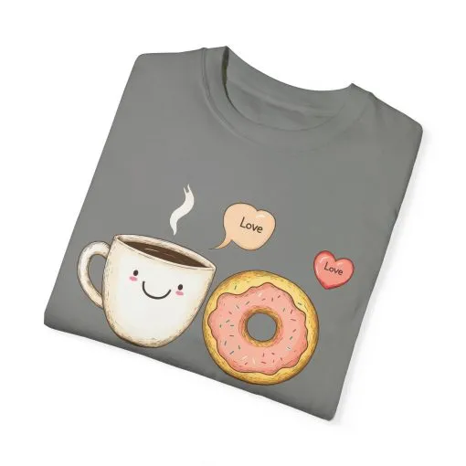 Coffee and Donuts Love Unisex T-Shirt | Cute Foodie Gift | Perfect for Valentine's Day & Everyday Wear - Image 22