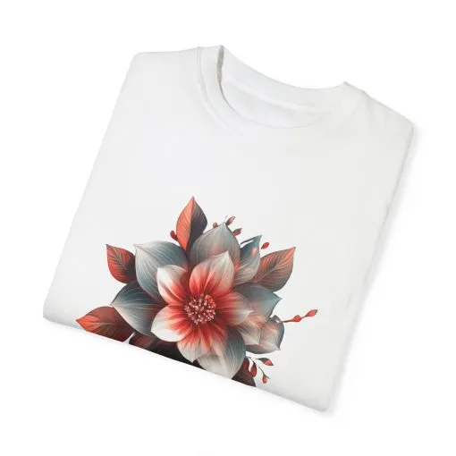 Botanical Floral Unisex Garment-Dyed T-shirt - Perfect for Nature Lovers - Image 3