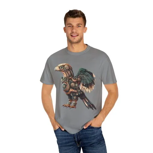 Steampunk Mechanical Bird Unisex Garment-Dyed T-Shirt - Image 39