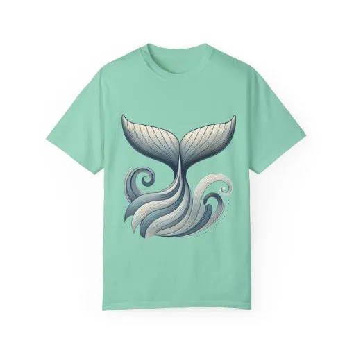Whale Tail Garment-Dyed T-Shirt - Ocean-Inspired Design for Nature Lovers - Image 21