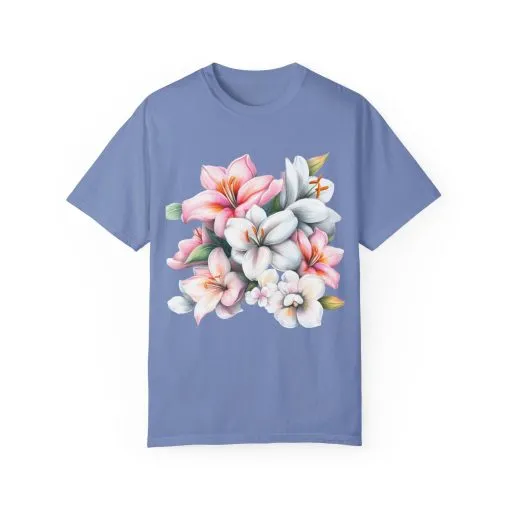 Floral Elegance Unisex Garment-Dyed T-Shirt - Perfect for Spring Celebrations - Image 25