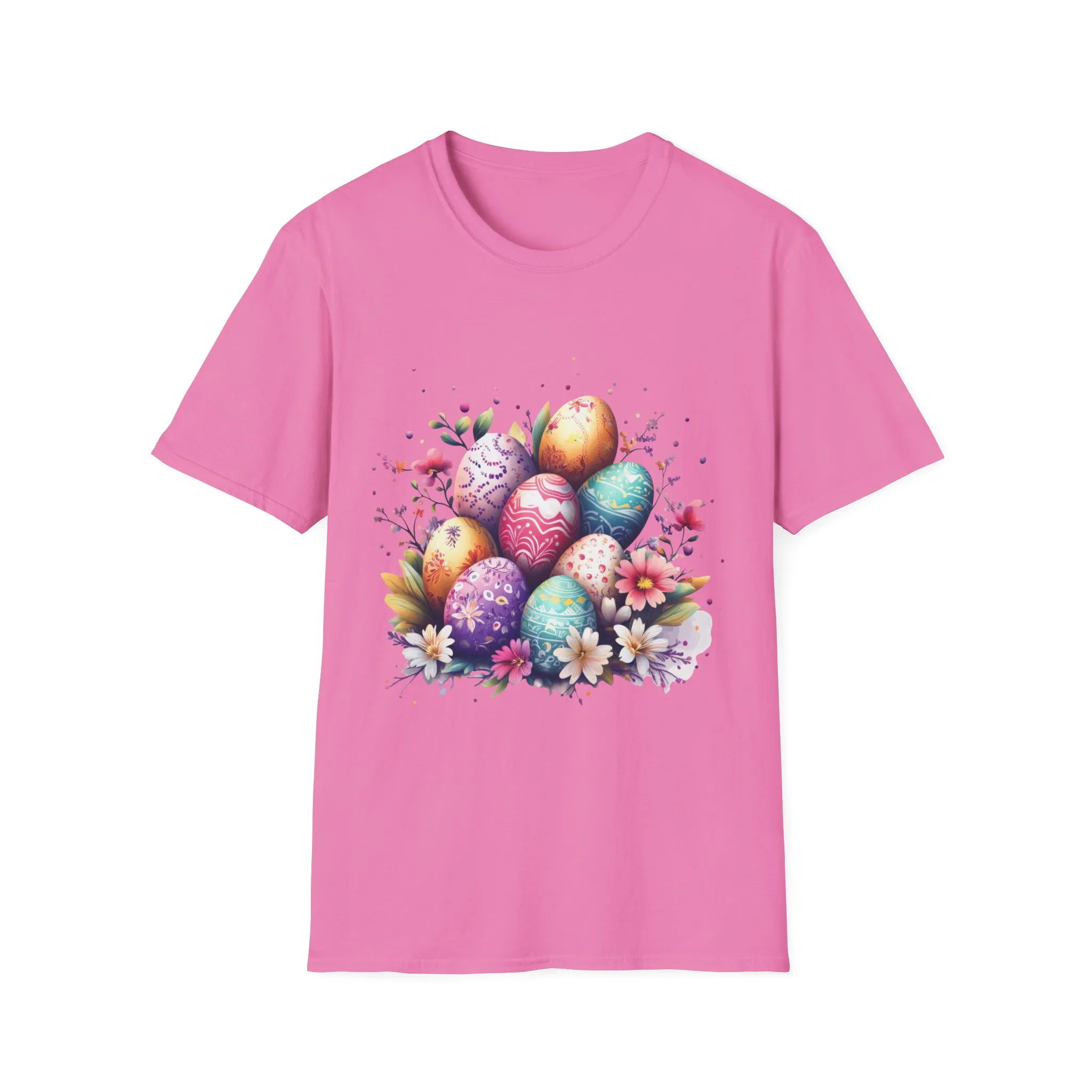Easter Egg Floral Unisex Softstyle T-Shirt - Vibrant Spring Design - Image 51