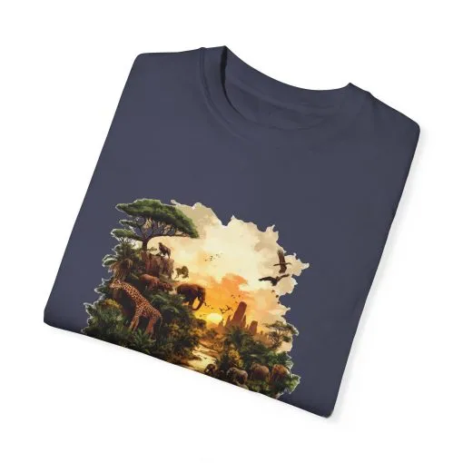 Adventure-Inspired Unisex Garment-Dyed T-Shirt with Nature Scene - Image 26