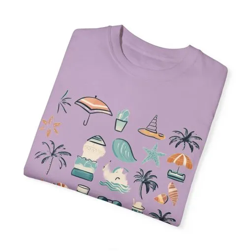 Beach Vibes Unisex Garment-Dyed T-Shirt | Summer Fun Graphic Tee - Image 26