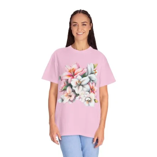 Floral Elegance Unisex Garment-Dyed T-Shirt - Perfect for Spring Celebrations - Image 47