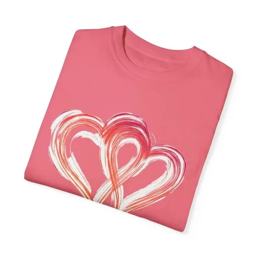 Love Hearts Unisex Garment-Dyed T-Shirt - Perfect for Valentine's Day & Casual Wear - Image 14