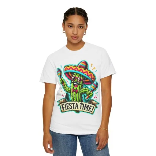 Fiesta Time Cactus T-Shirt - Unisex Garment-Dyed Tee for Celebration Lovers - Image 8