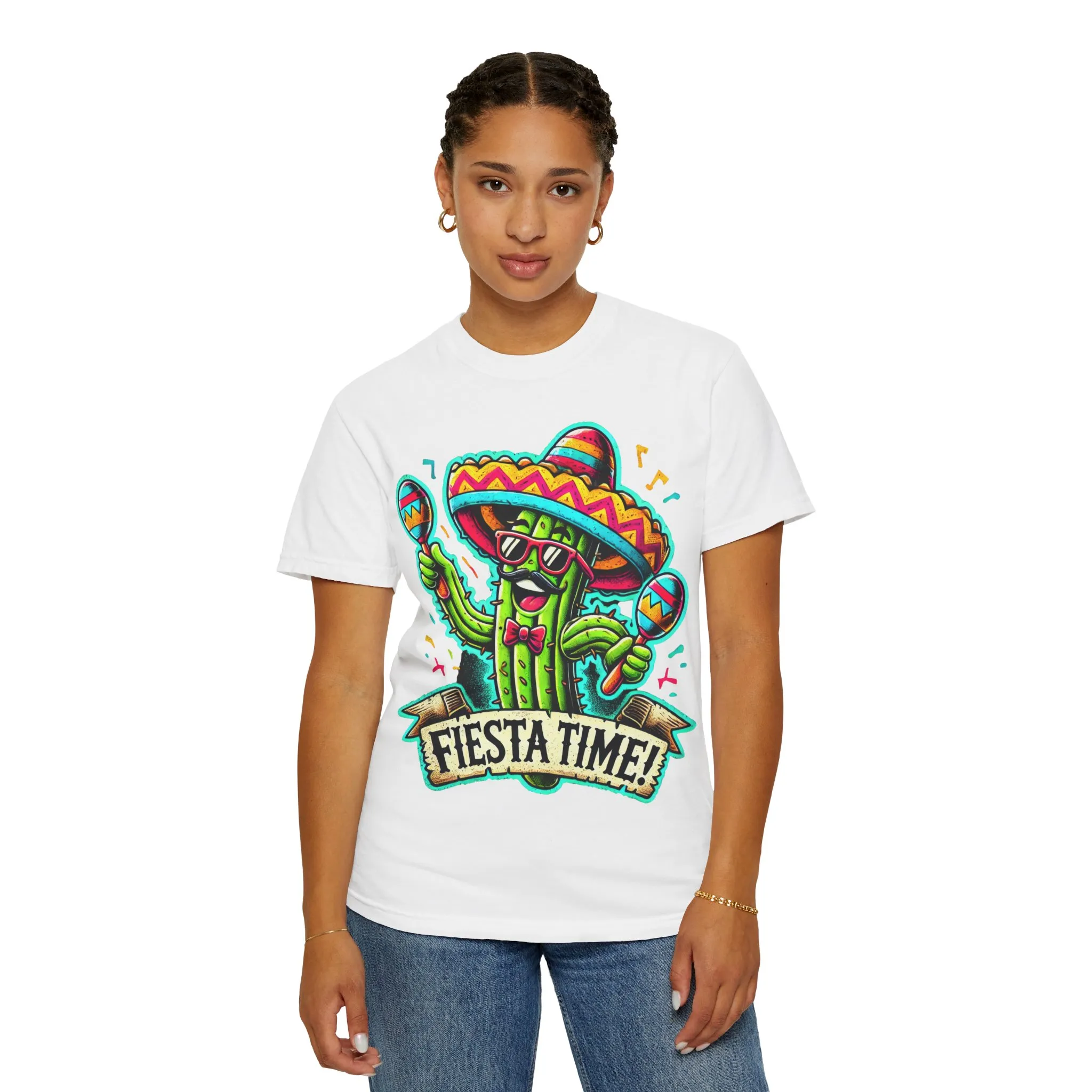 Fiesta Time Cactus T-Shirt - Unisex Garment-Dyed Tee for Celebration Lovers - Image 8