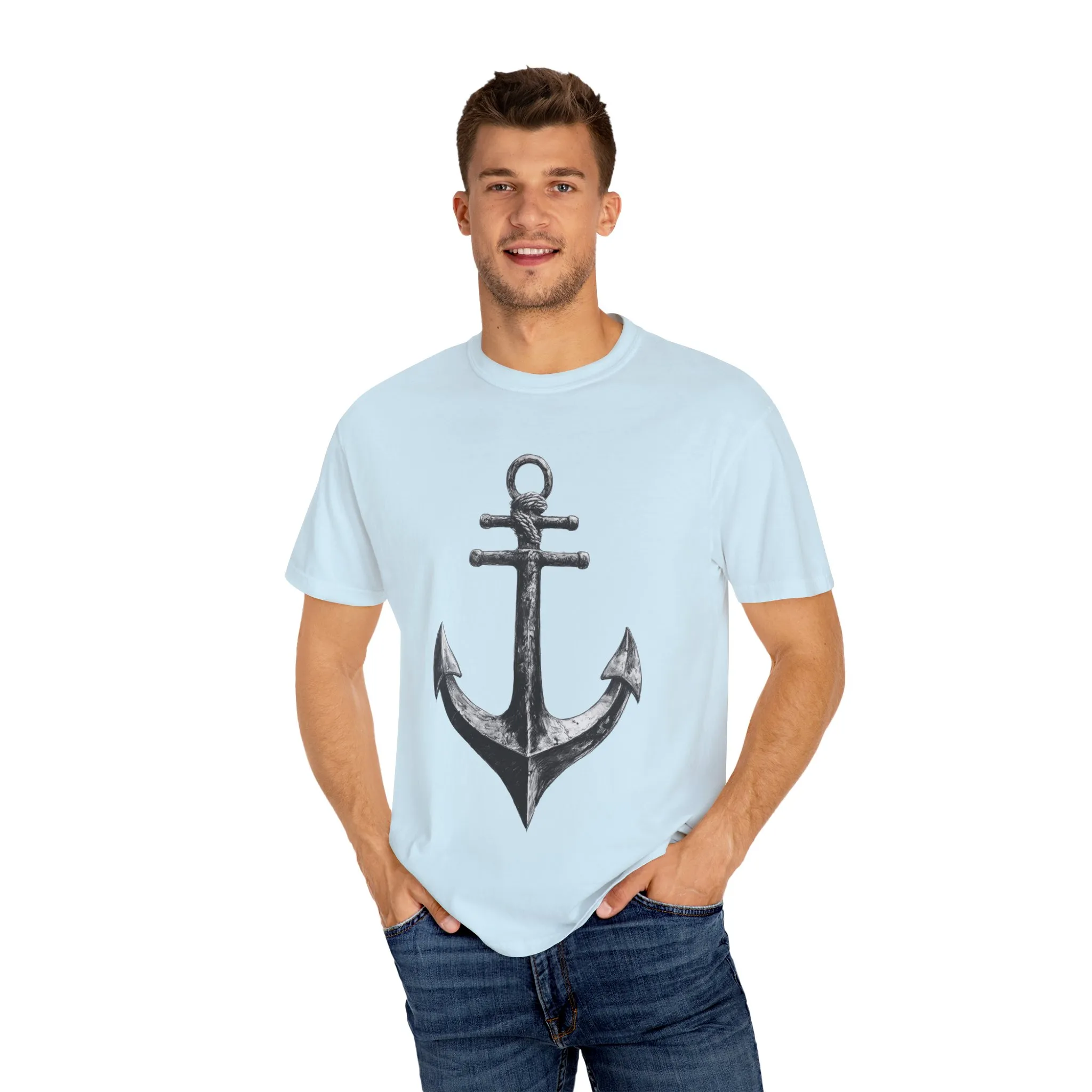 Nautical Anchor Unisex Garment-Dyed T-shirt | Casual Marine Style Wear - Image 23