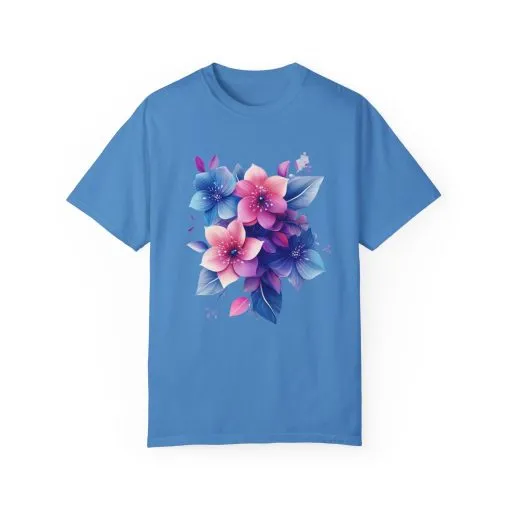 Floral Vibe Unisex Garment-Dyed T-Shirt | Comfortable, Stylish Tee for Nature Lovers - Image 21