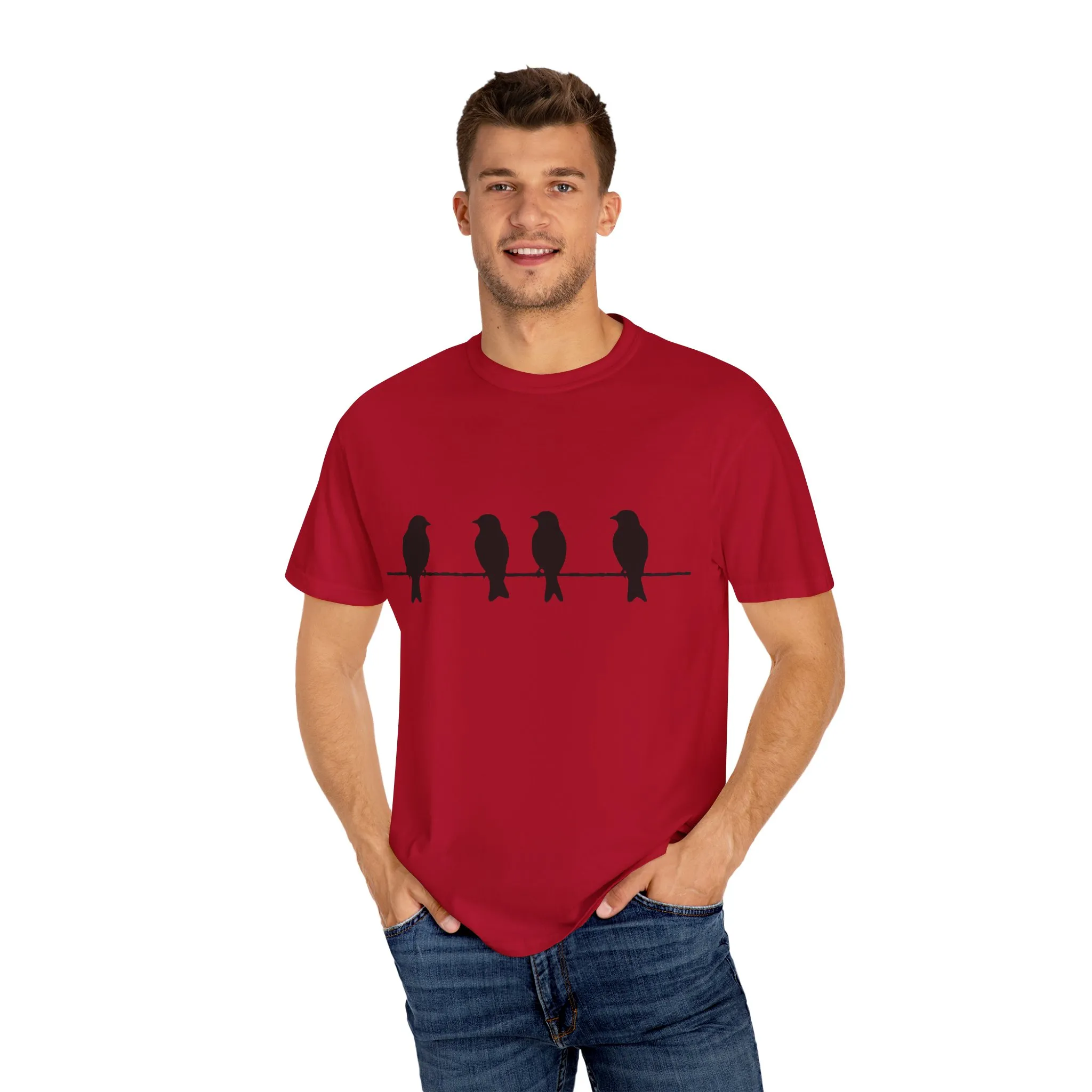 Minimalist Bird Silhouette Unisex T-Shirt - Image 3