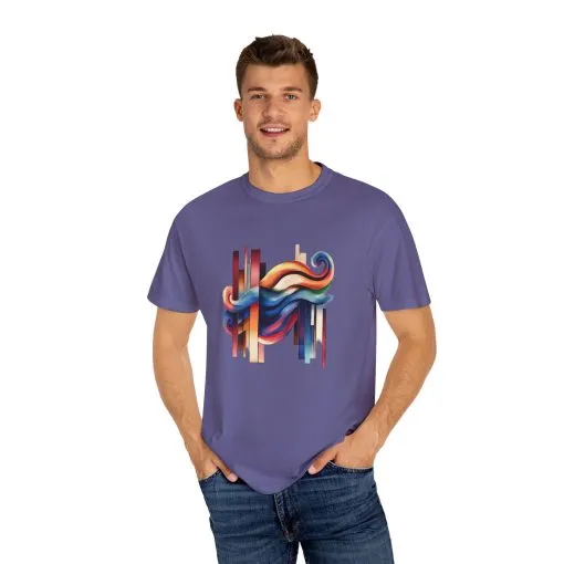 Colorful Abstract Art Unisex Garment-Dyed T-Shirt | Trendy Graphic Tee for Art Lovers - Image 35
